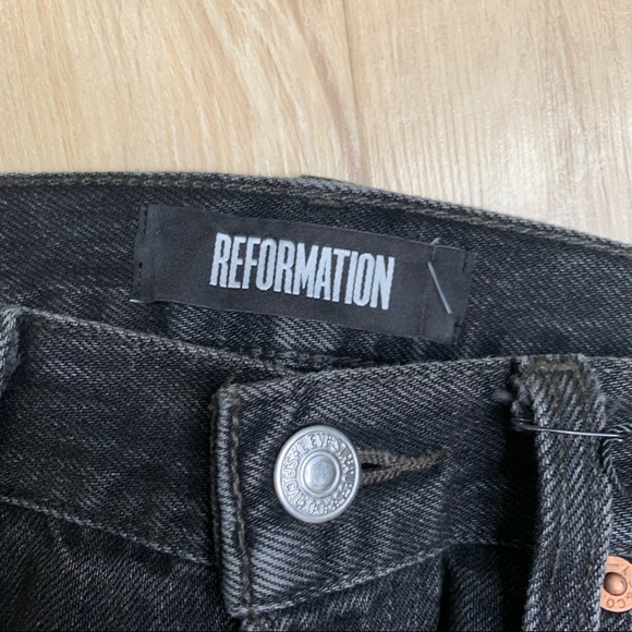 Reformation X Levis Button Fly Black Jeans Size 26 0160 - Picture 4 of 9